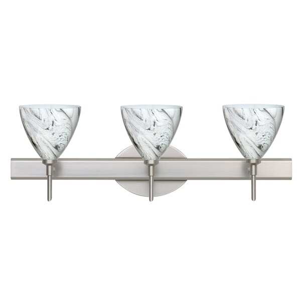 Besa Lighting Mia Vanity, Marble Grigio, Satin Nickel Finish, 3x40W Halogen 3SW-1779MG-SN - main